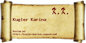 Kugler Karina névjegykártya
